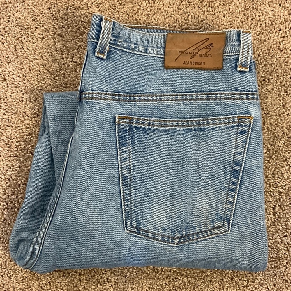90s Vintage Bill Blass 100% Cotton Relaxed Fit Jeans 36 x 32
